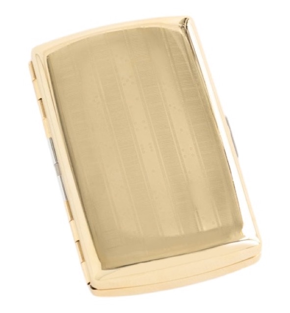 Aime Leon Dore FW24 gold brass cigarette case engraved with domino print