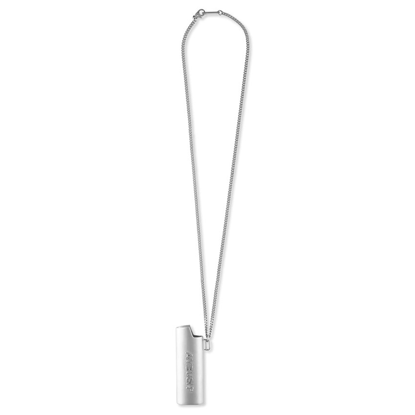 AMBUSH silver lighter case pendant necklace on curb chain