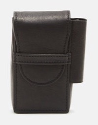 Ann Demeulemeester FW17 black pebbled leather Jacky cigarette case with lighter holster