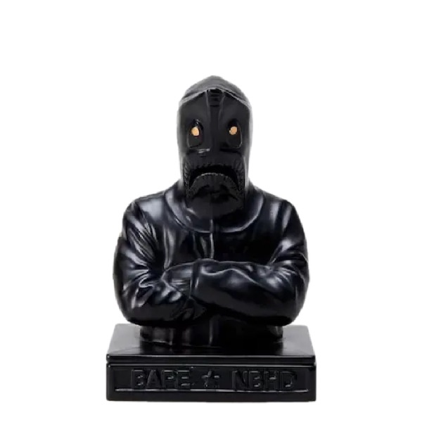 BAPE x Neighborhood shark face ceramic incense chamber, black and gold