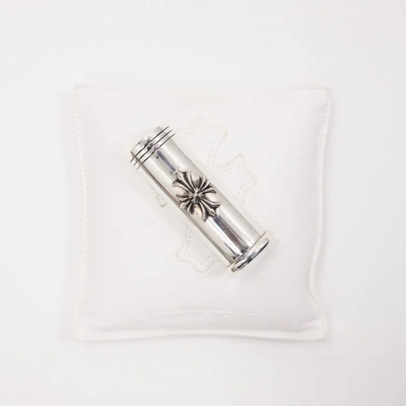 Chrome Hearts sterling silver Cylinder Table Plus Bic lighter case