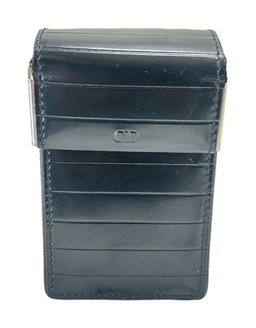 Dior Homme dark navy panelled leather cigarette box