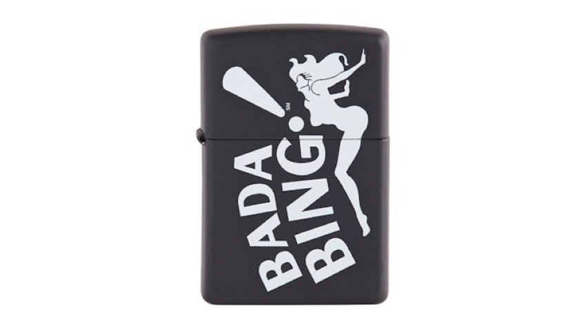 Kith x The Sopranos black Zippo with Bada Bing artwork
