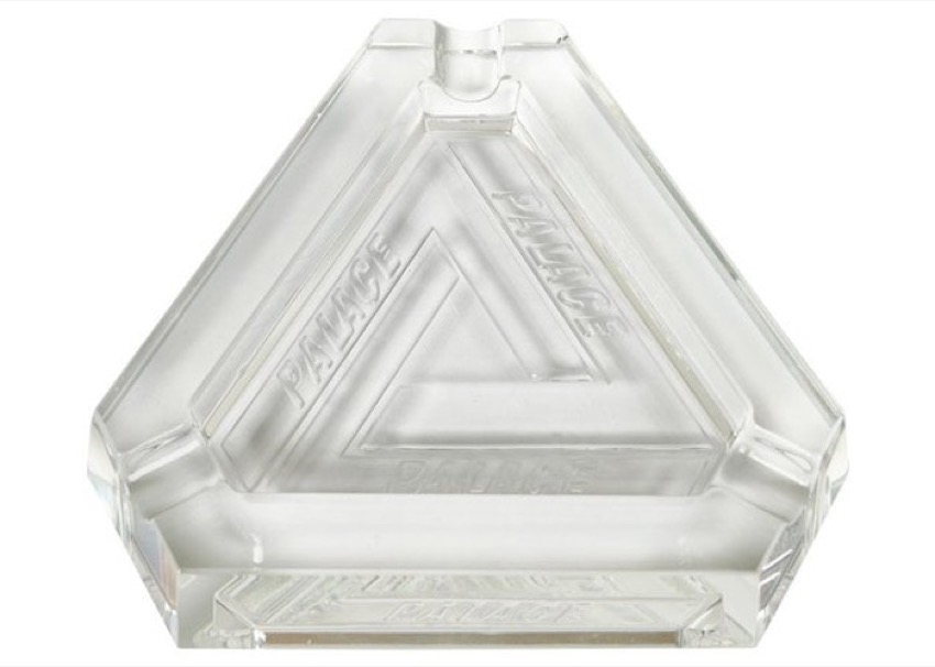 Palace FW21 Tri-Ferg clear glass ashtray