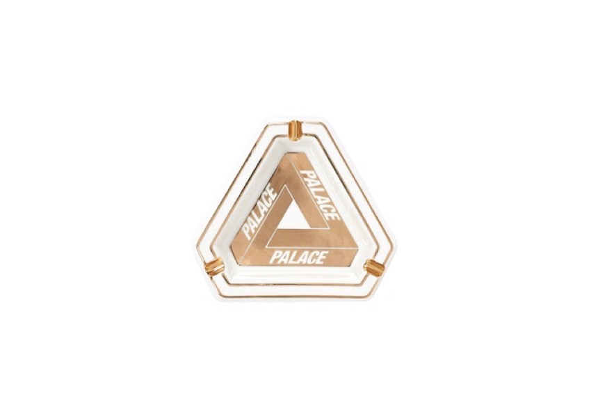 Palace SS20 Tri-Ferg ceramic ashtray in white and gold