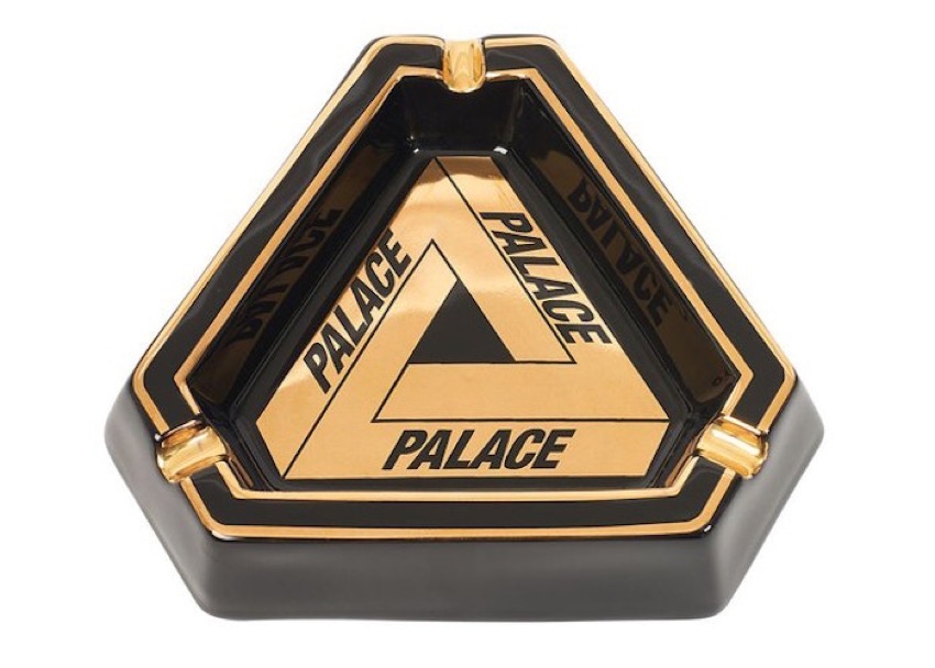Palace SS21 Tri-Ferg ashtray in black and gold