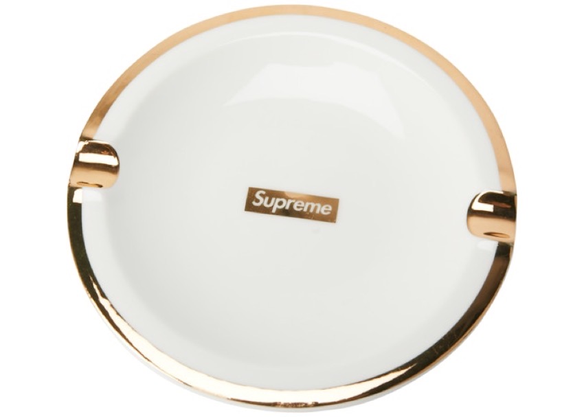 Supreme FW17 gold trim white ceramic ashtray