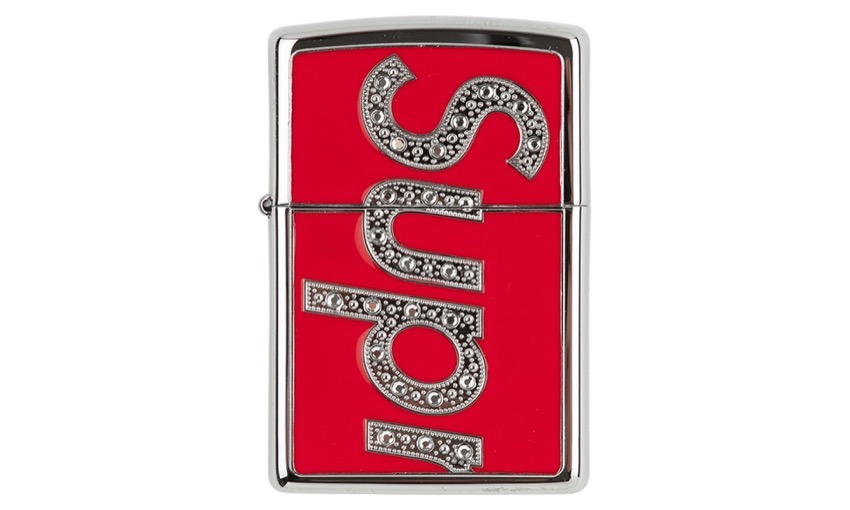 Supreme FW20 red Swarovski crystal Zippo