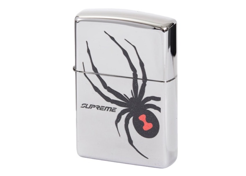 Supreme FW24 silver Spyder Zippo with spider graphic