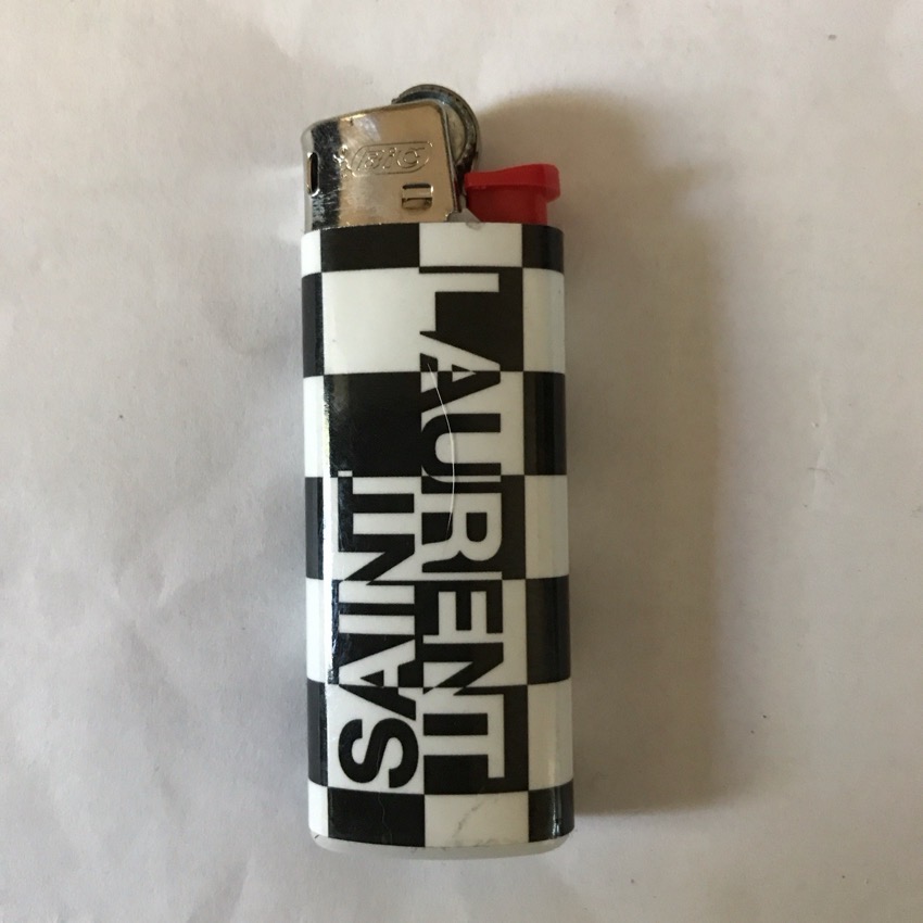 Saint Laurent Rive Droite black and white checkerboard lighter
